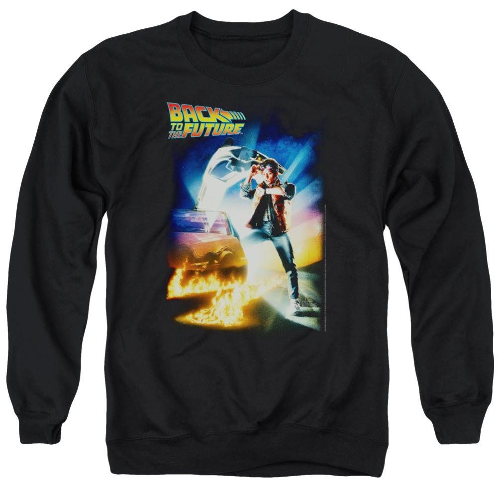 Back To The Future Poster Men's Crewneck 50 50 Poly Long-Sleeve T-Shirt