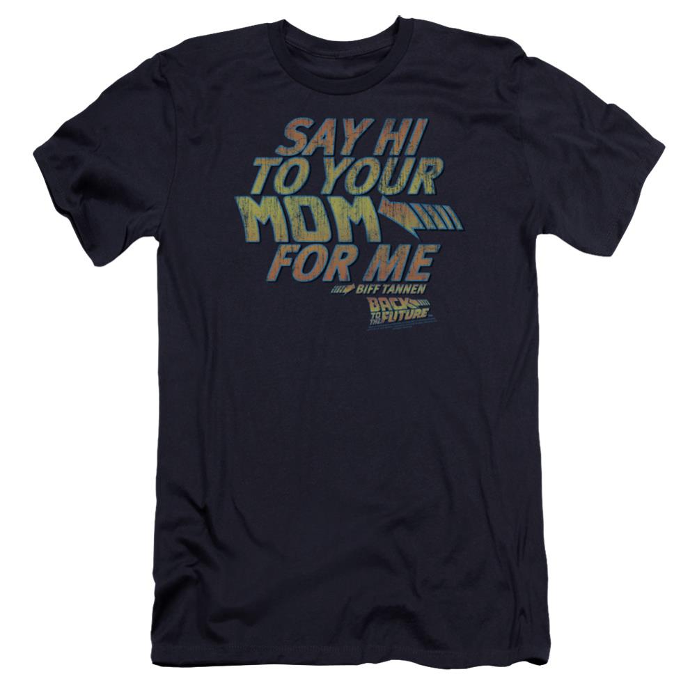 Back To The Future Say Hi Men's Ultra-Soft 30/1 Cotton Slim Short-Sleeve T-Shirt