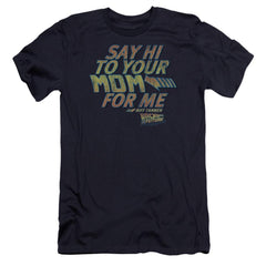 Back To The Future Say Hi Men's Ultra-Soft 30/1 Cotton Slim Short-Sleeve T-Shirt