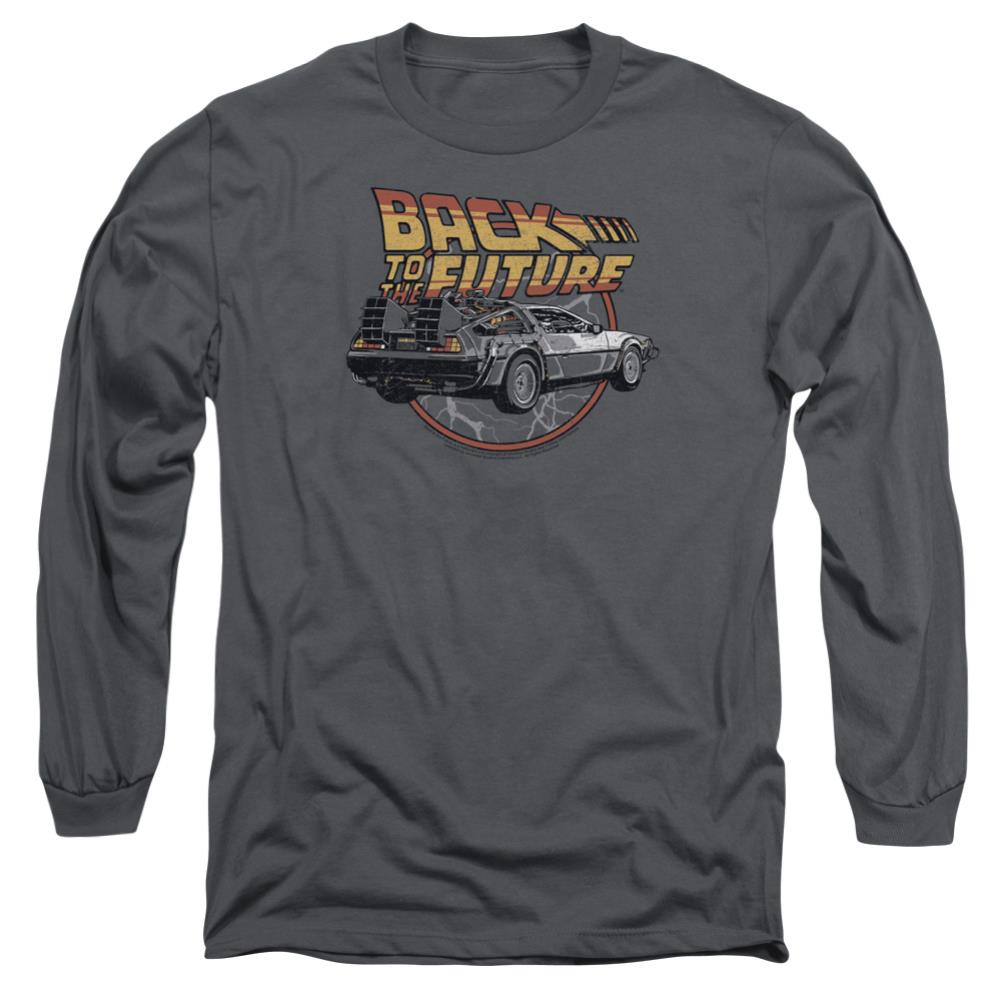 Back To The Future Time Machine Men's 18/1 Cotton Long-Sleeve T-Shirt
