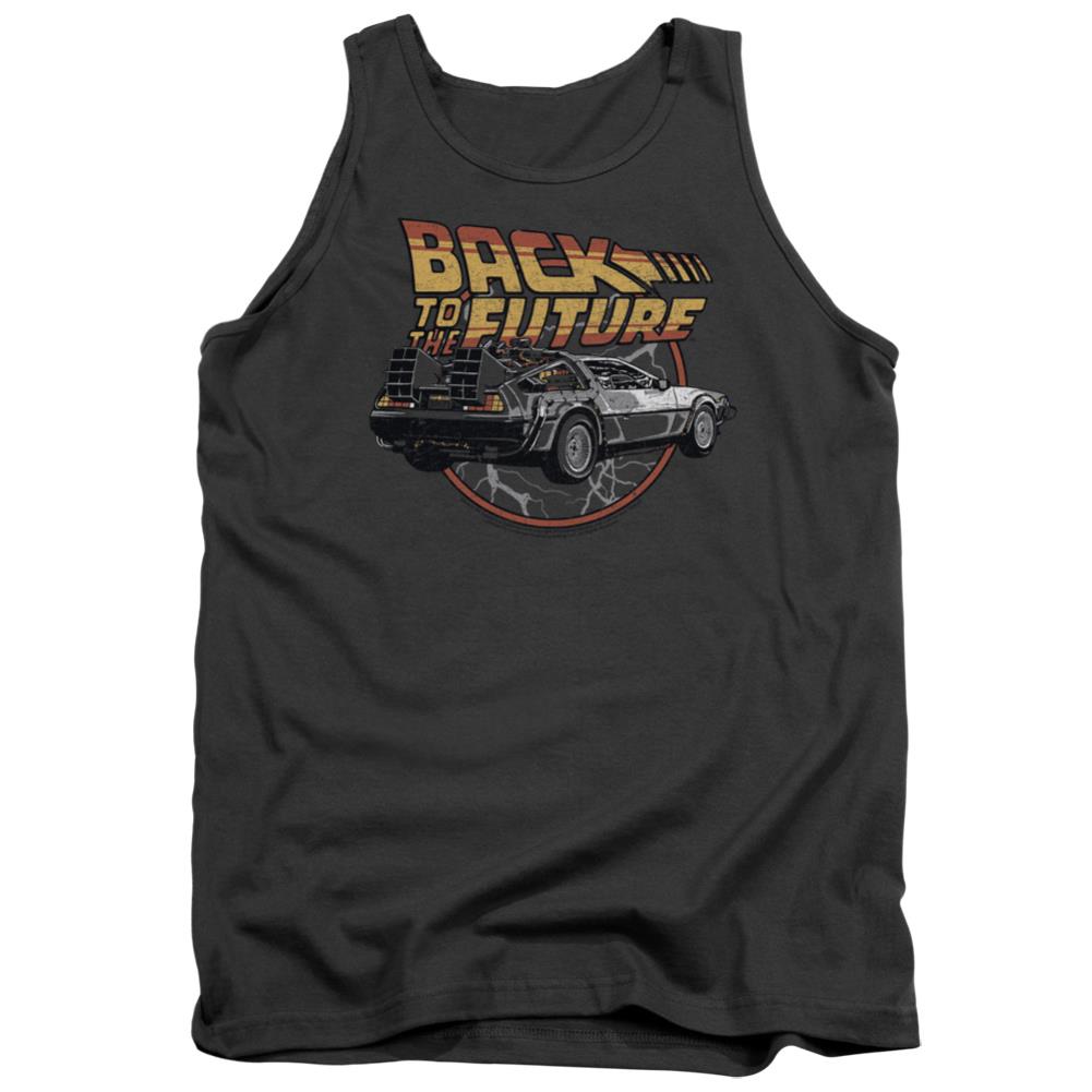 Back To The Future Time Machine Men's 18/1 Cotton Tank Top