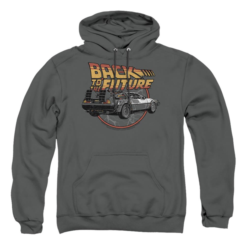 Back To The Future Time Machine Men's Pull-Over 75 25 Poly Hoodie