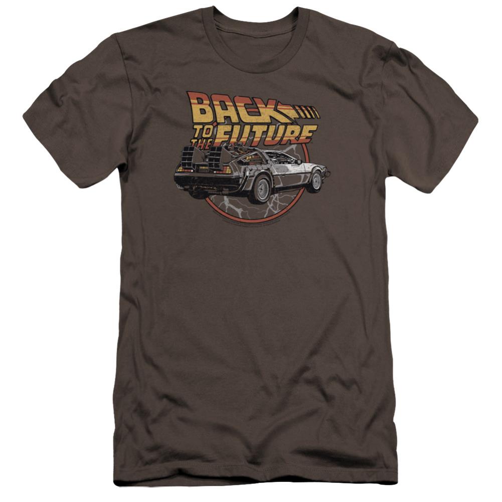 Back To The Future Time Machine Men's Ultra-Soft 30/1 Cotton Slim Short-Sleeve T-Shirt