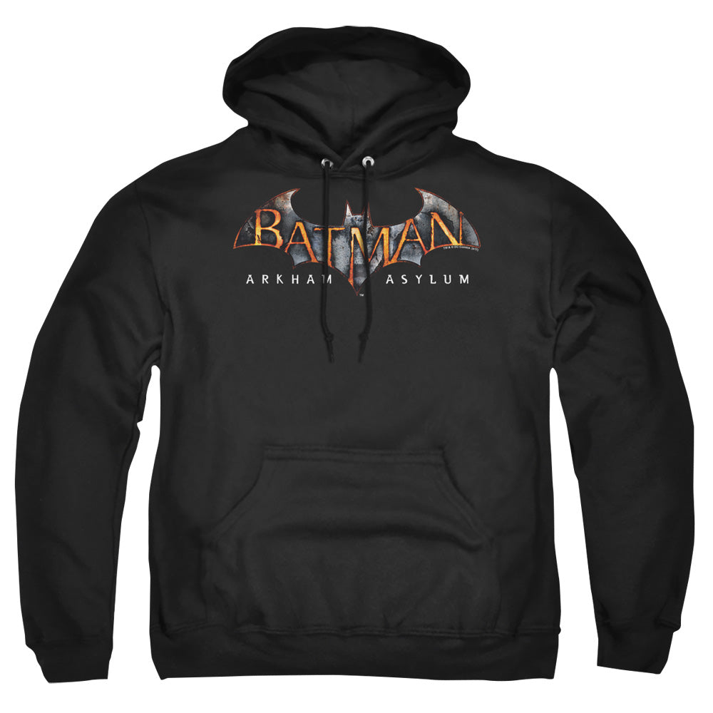 Batman Arkham Asylum Arkham Asylum Logo Men's Pull-Over 75 25 Poly Hoodie