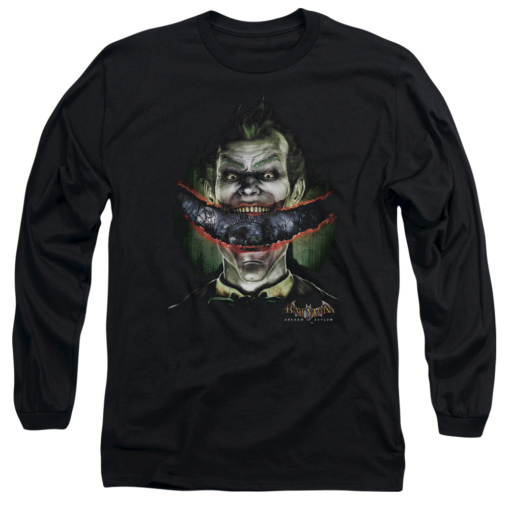 Batman Arkham Asylum Crazy Lips Men's 18/1 Cotton Long-Sleeve T-Shirt