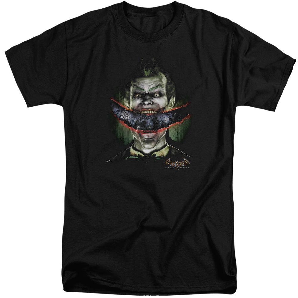 Batman Arkham Asylum Crazy Lips Men's 18/1 Tall Cotton Short-Sleeve T-Shirt