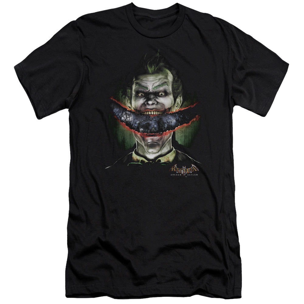 Batman Arkham Asylum Crazy Lips Men's Ultra-Soft 30/1 Cotton Slim Short-Sleeve T-Shirt