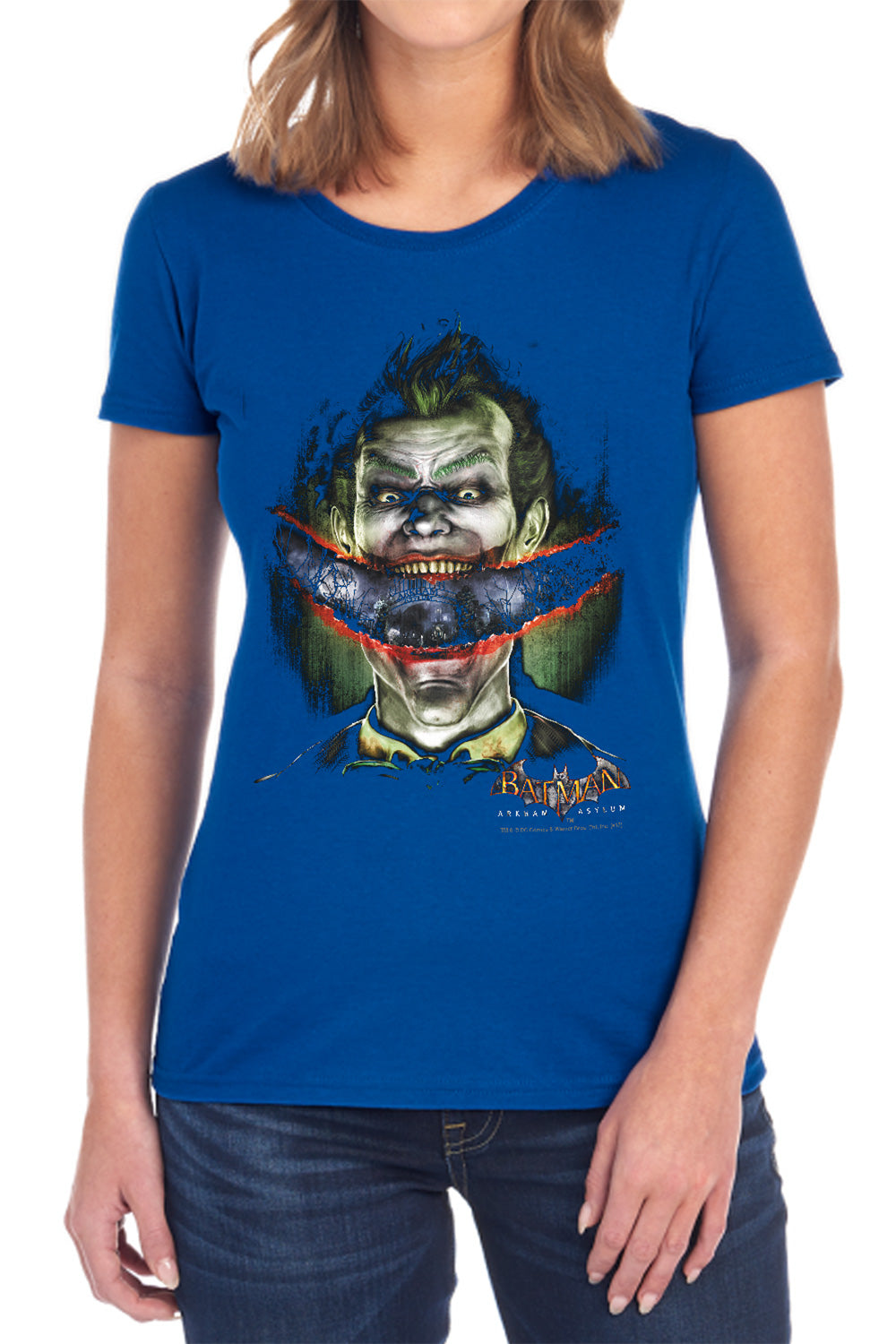 Batman Arkham Asylum Crazy Lips Women's 18/1 Cotton Short-Sleeve T-Shirt