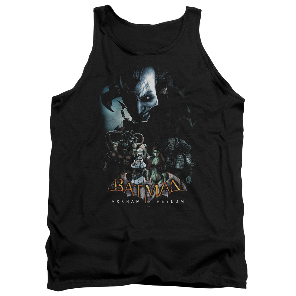 Batman Arkham Asylum Five Against One Men's 18/1 Cotton Tank Top