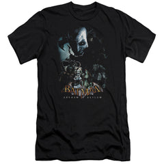 Batman Arkham Asylum Five Against One Men's Ultra-Soft 30/1 Cotton Slim Short-Sleeve T-Shirt