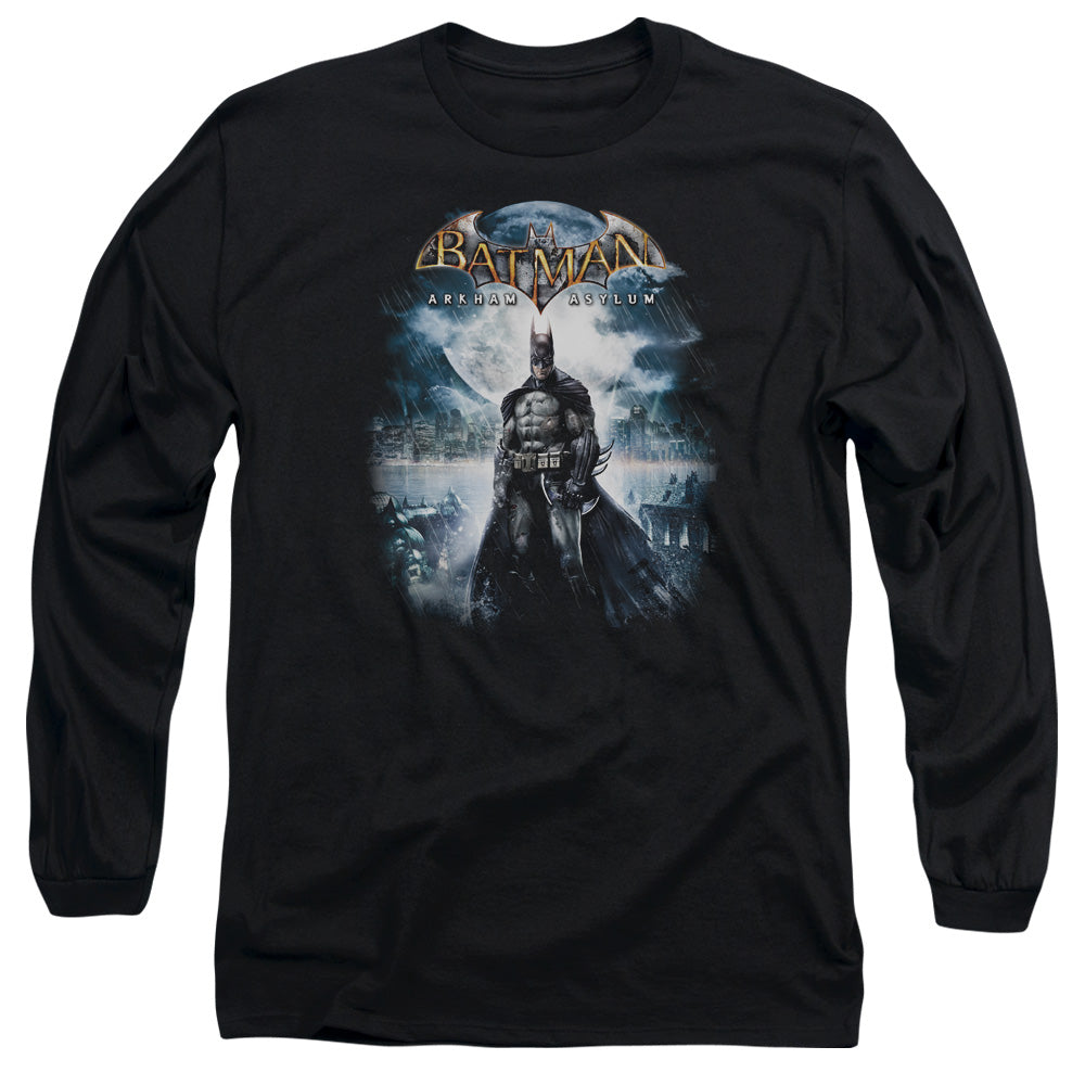 Batman Arkham Asylum Game Cover Men's 18/1 Cotton Long-Sleeve T-Shirt