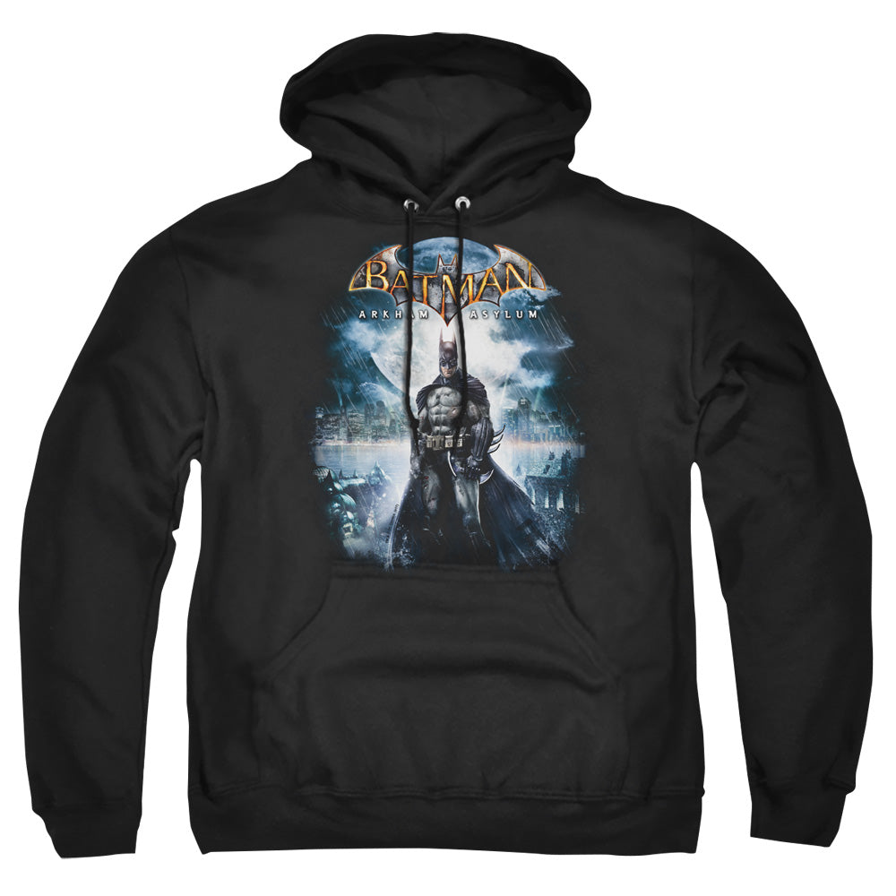 Batman Arkham Asylum Game Cover Men's Pull-Over 75 25 Poly Hoodie