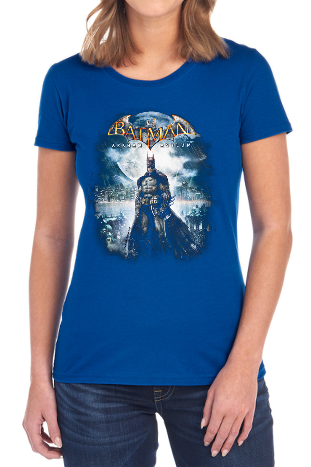 Batman Arkham Asylum Game Cover Women's 18/1 Cotton Short-Sleeve T-Shirt