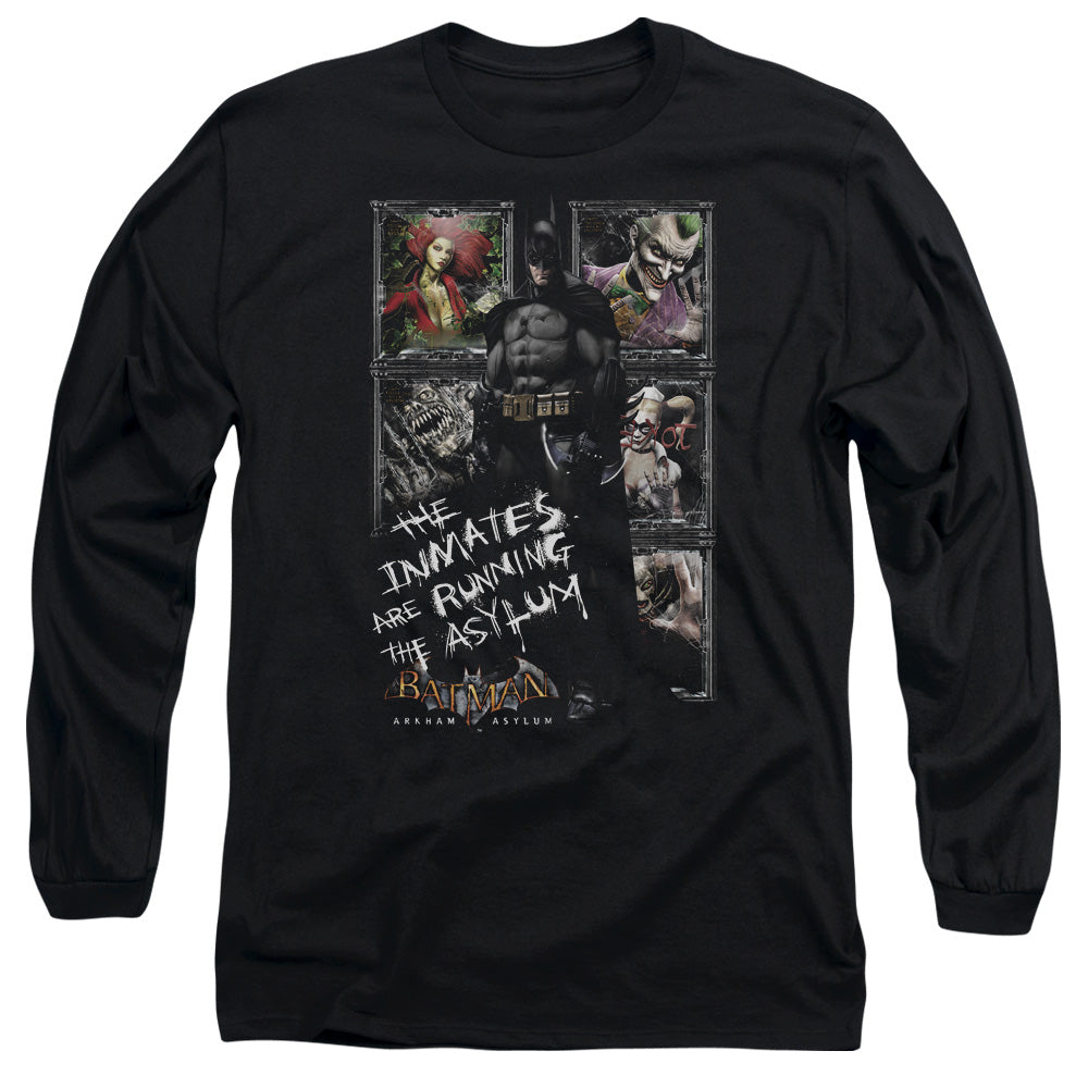 Batman Arkham Asylum Running The Asylum Men's 18/1 Cotton Long-Sleeve T-Shirt