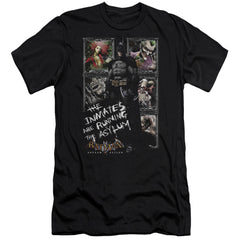 Batman Arkham Asylum Running The Asylum Men's Ultra-Soft 30/1 Cotton Slim Short-Sleeve T-Shirt