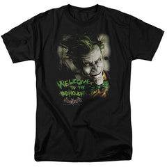 Batman Arkham Asylum Welcome To The Madhouse Men's 18/1 Cotton Short-Sleeve T-Shirt