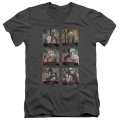 Batman Arkham City Arkham Lineup Men's 30/1 Cotton Slim V-Neck T-Shirt