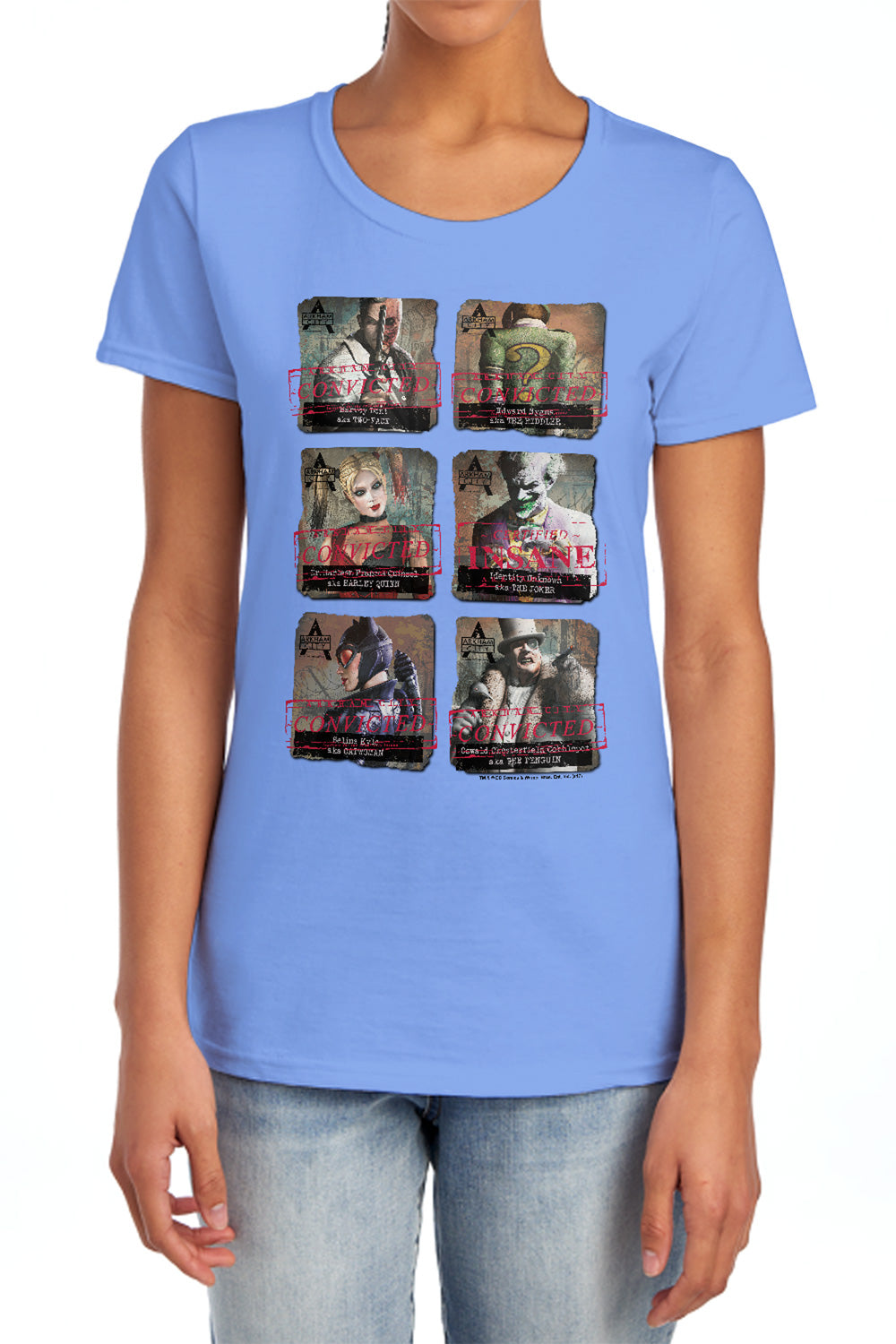 Batman Arkham City Arkham Lineup Women's 18/1 Cotton Short-Sleeve T-Shirt