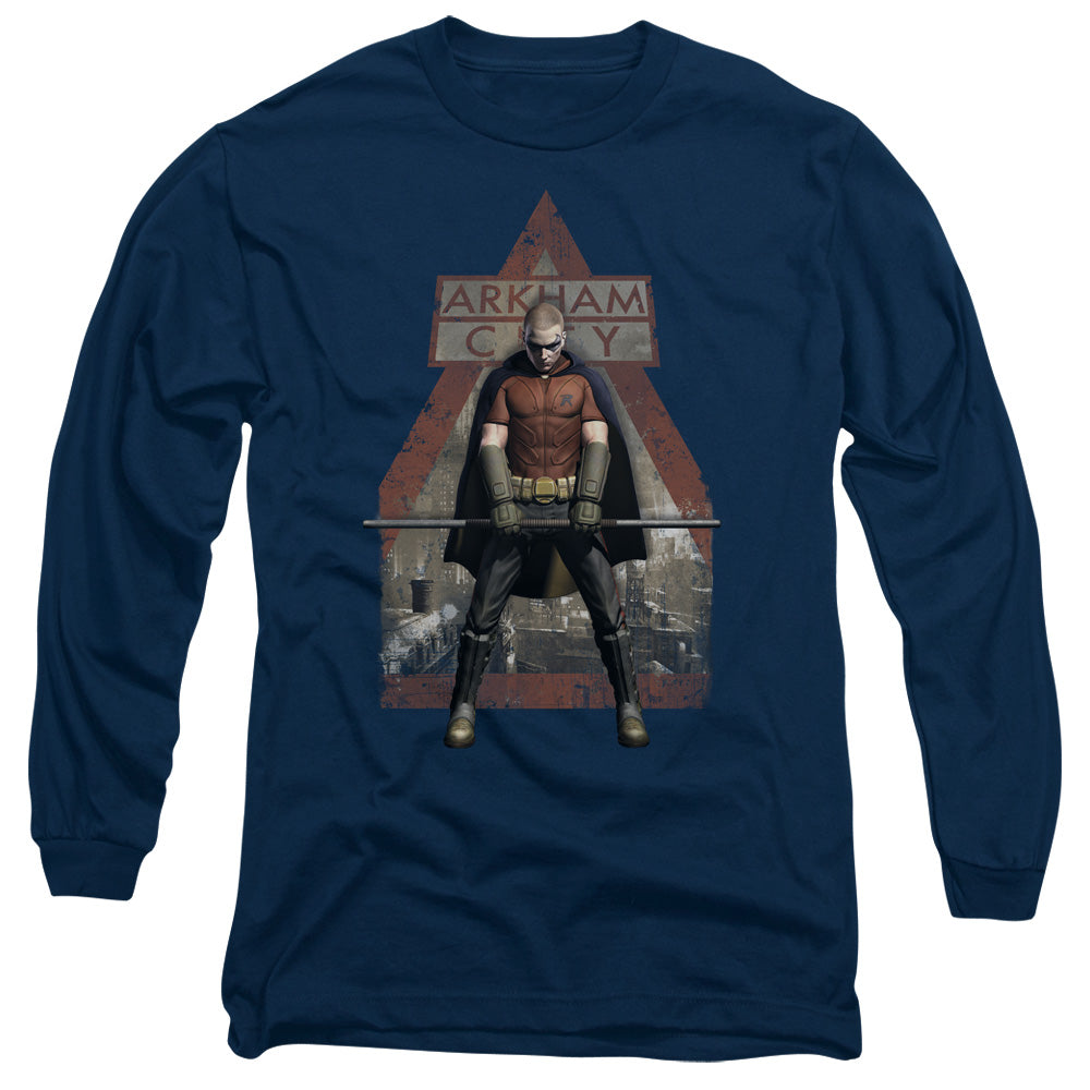 Batman Arkham City Arkham Robin Men's 18/1 Cotton Long-Sleeve T-Shirt