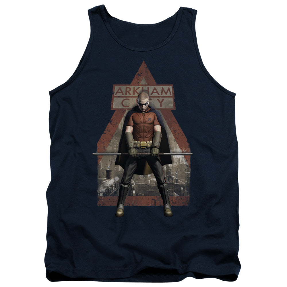 Batman Arkham City Arkham Robin Men's 18/1 Cotton Tank Top