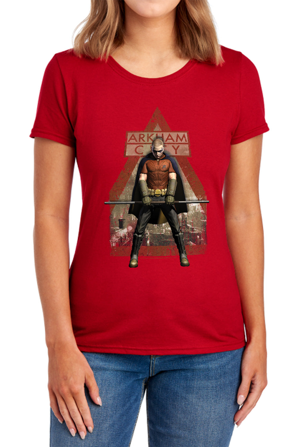 Batman Arkham City Arkham Robin Women's 18/1 Cotton Short-Sleeve T-Shirt