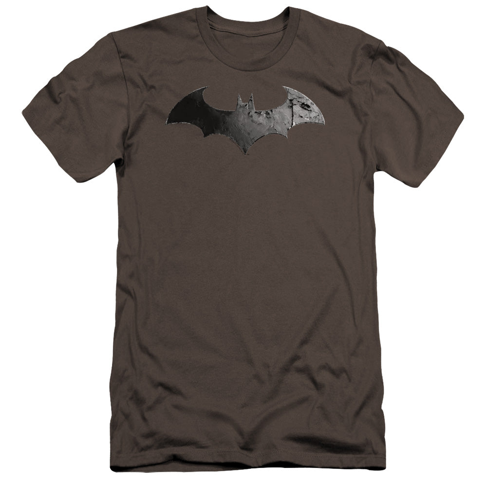Batman Arkham City Bat Logo Men's Ultra-Soft 30/1 Cotton Slim Short-Sleeve T-Shirt