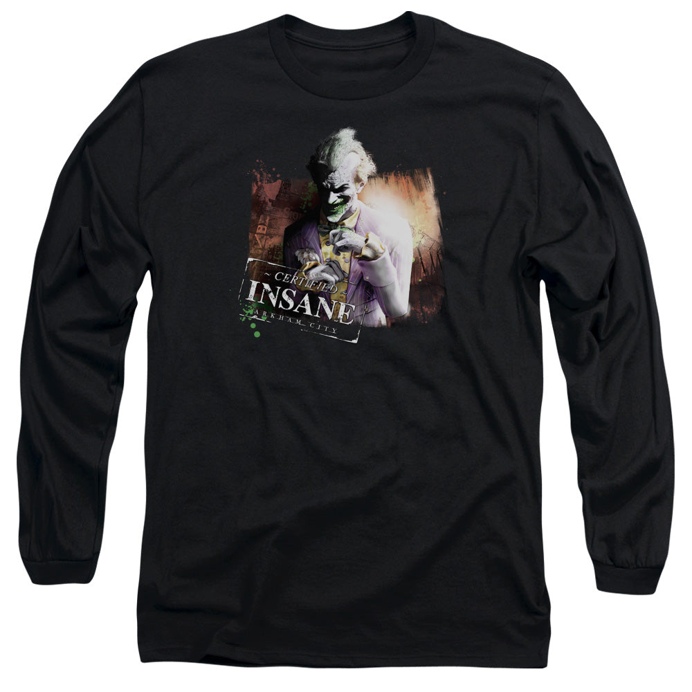 Batman Arkham City Certified Insane Men's 18/1 Cotton Long-Sleeve T-Shirt
