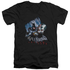 Batman Arkham City Jokes On You! Men's 30/1 Cotton Slim V-Neck T-Shirt