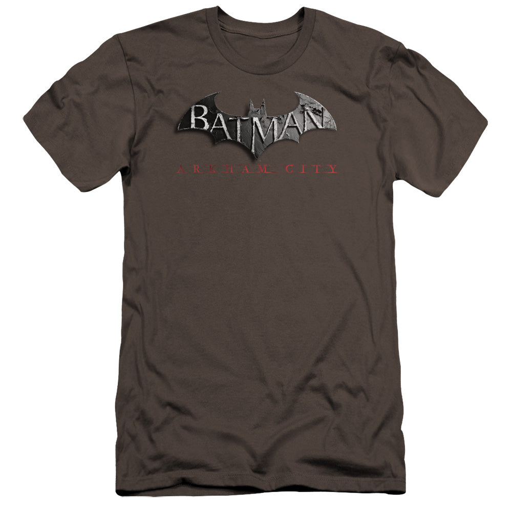 Batman Arkham City Logo Men's Ultra-Soft 30/1 Cotton Slim Short-Sleeve T-Shirt