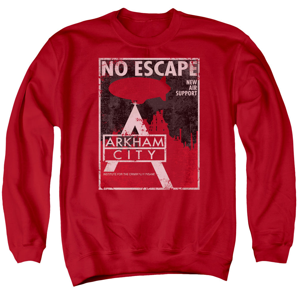 Batman Arkham City No Escape Men's Crewneck 50 50 Poly Long-Sleeve T-Shirt