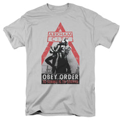 Batman Arkham City Obey Order Men's 18/1 Cotton Short-Sleeve T-Shirt