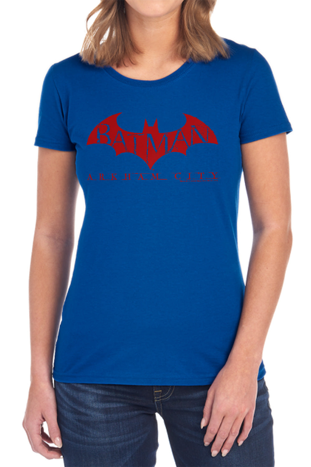 Batman Arkham City Red Bat Women's 18/1 Cotton Short-Sleeve T-Shirt