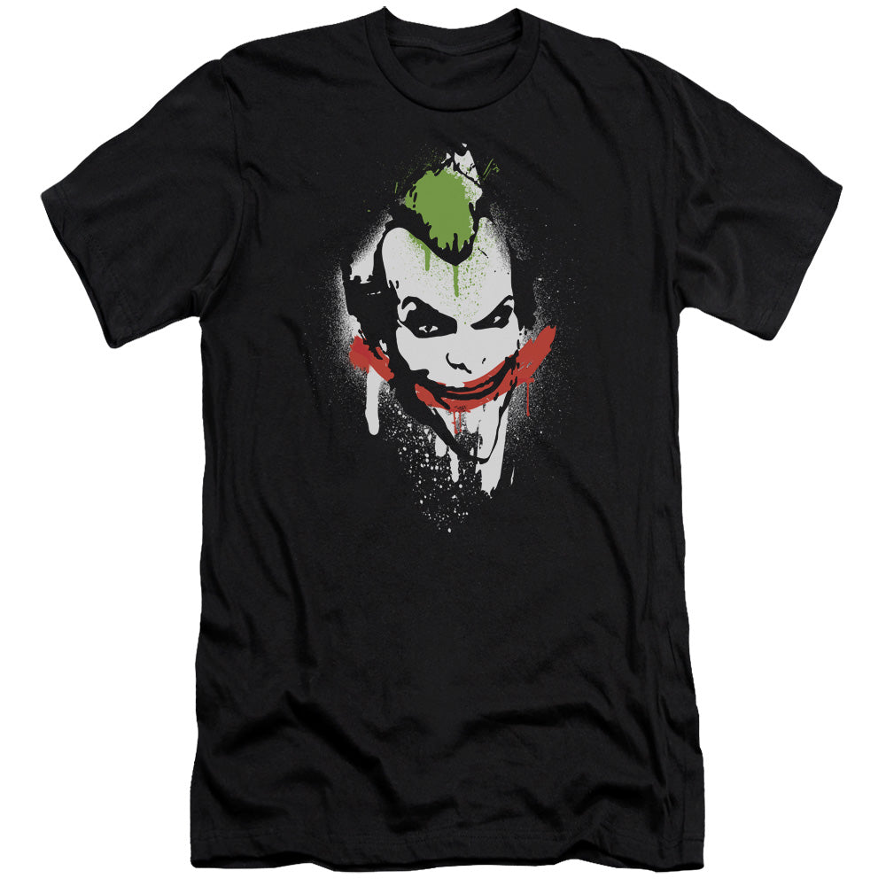 Batman Arkham City Spraypaint Smile Men's Ultra-Soft 30/1 Cotton Slim Short-Sleeve T-Shirt