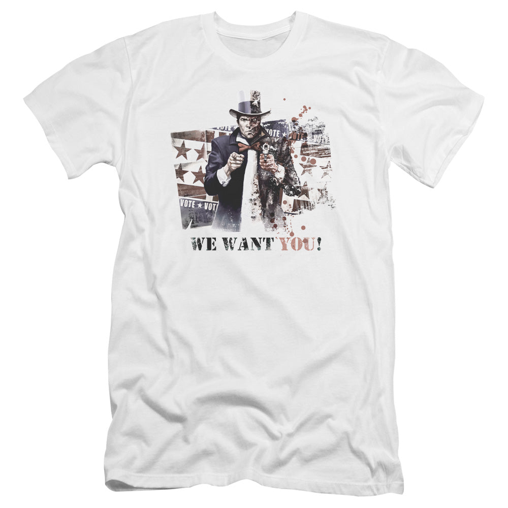 Batman Arkham City We Want You Men's Ultra-Soft 30/1 Cotton Slim Short-Sleeve T-Shirt