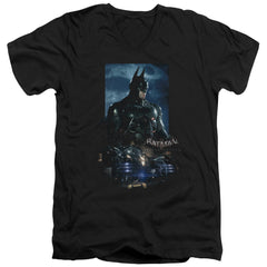 Batman Arkham Knight Batmobile Men's 30/1 Cotton Slim V-Neck T-Shirt