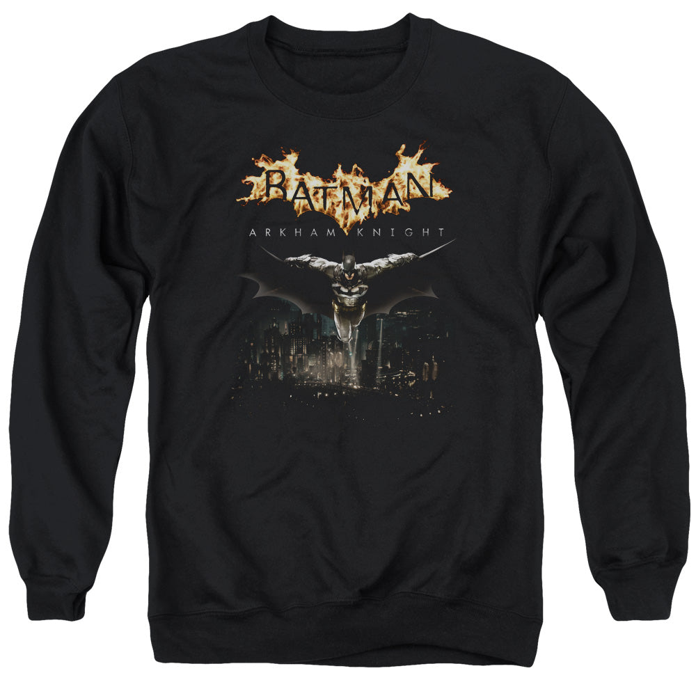Batman Arkham Knight City Watch Men's Crewneck 50 50 Poly Long-Sleeve T-Shirt