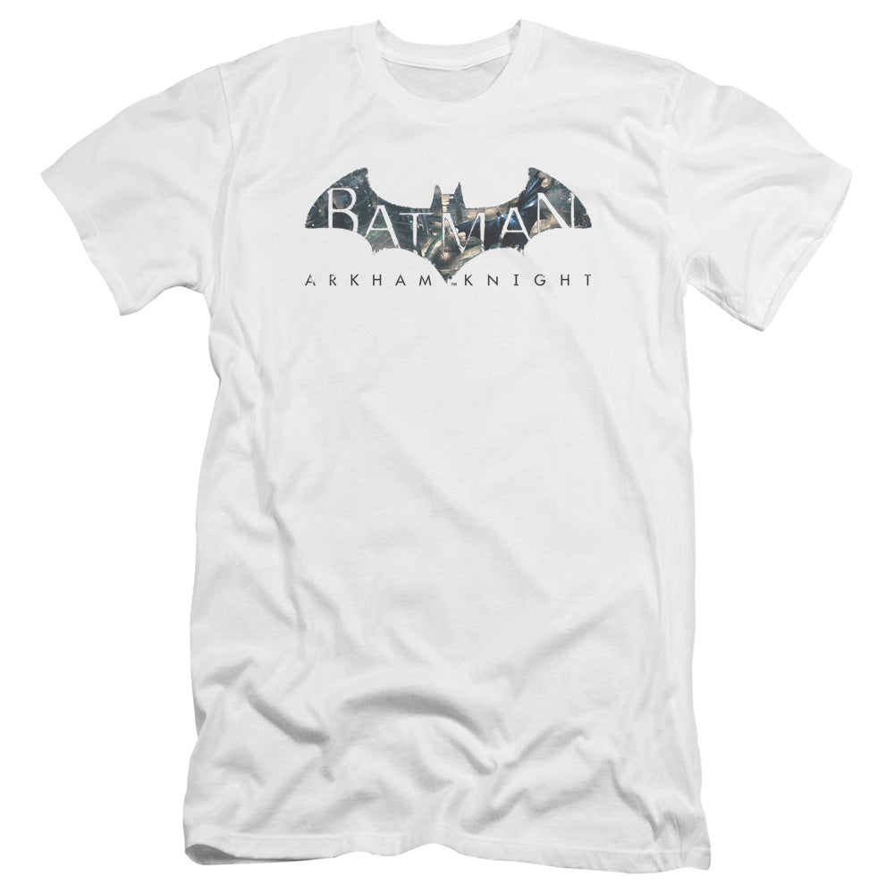 Batman Arkham Knight Descending Logo Men's Ultra-Soft 30/1 Cotton Slim Short-Sleeve T-Shirt