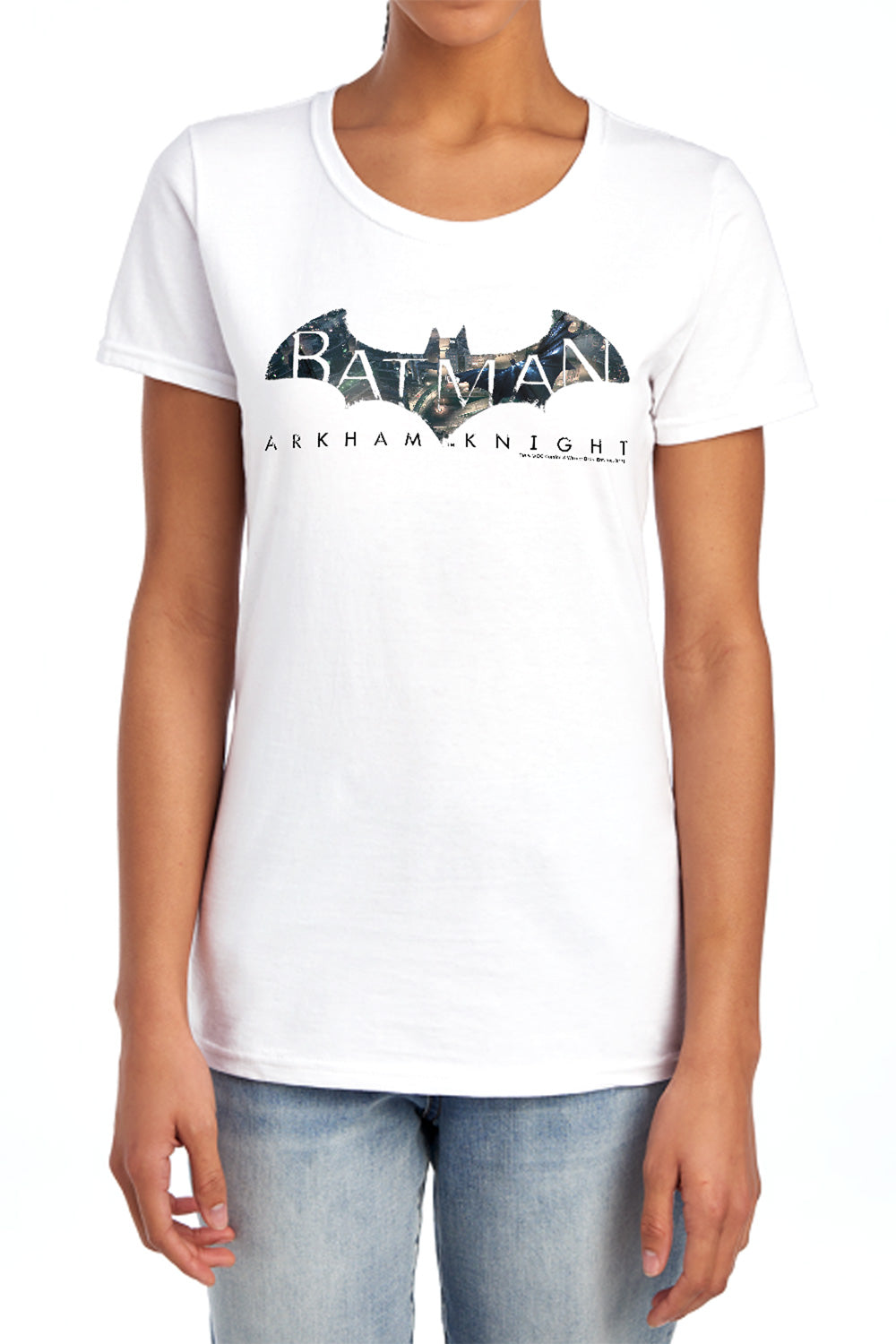Batman Arkham Knight Descending Logo Women's 18/1 Cotton Short-Sleeve T-Shirt