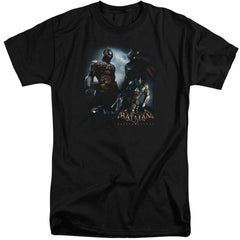 Batman Arkham Knight Face Off Men's 18/1 Tall Cotton Short-Sleeve T-Shirt