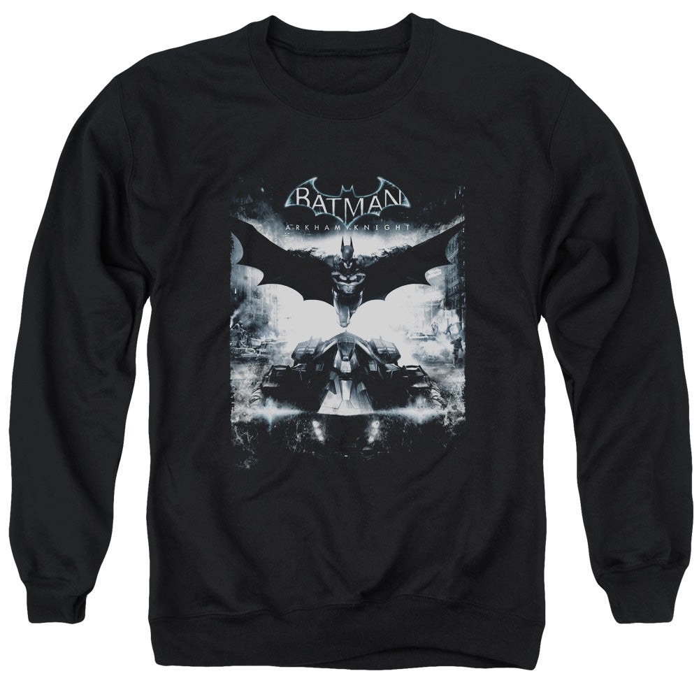Batman Arkham Knight Forward Force Men's Crewneck 50 50 Poly Long-Sleeve T-Shirt