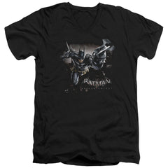 Batman Arkham Knight Grapple Men's 30/1 Cotton Slim V-Neck T-Shirt