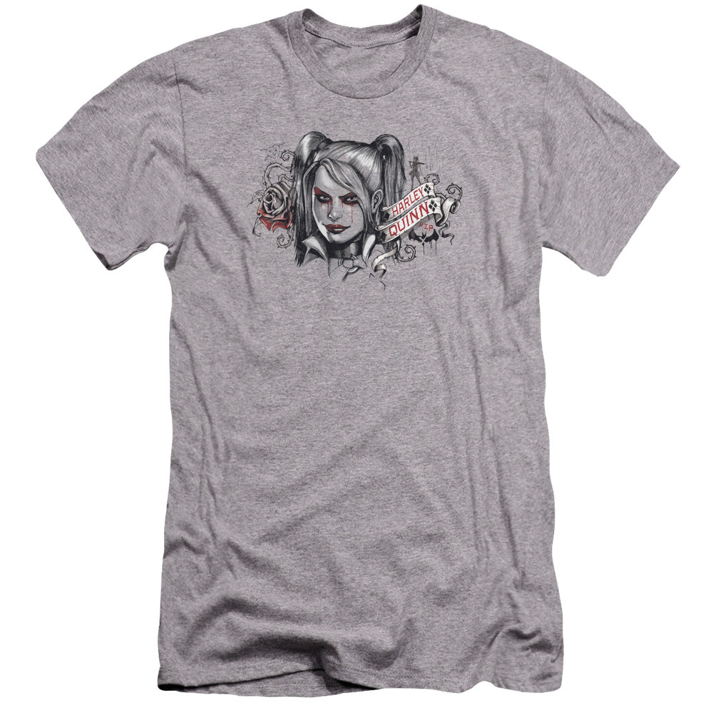 Batman Arkham Knight Hq Sketch Men's Ultra-Soft 30/1 Cotton Slim Short-Sleeve T-Shirt