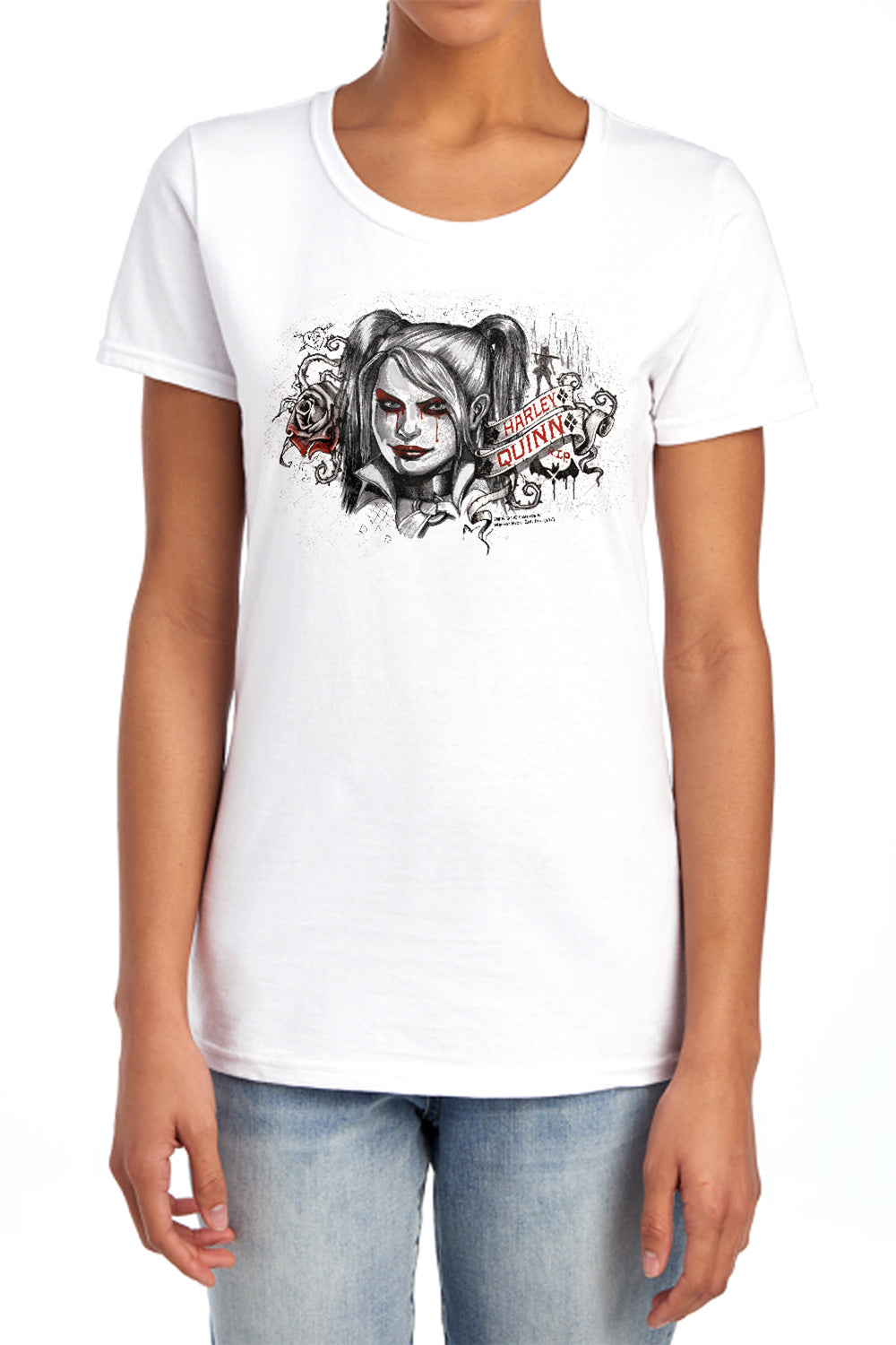 Batman Arkham Knight Hq Sketch Women's 18/1 Cotton Short-Sleeve T-Shirt