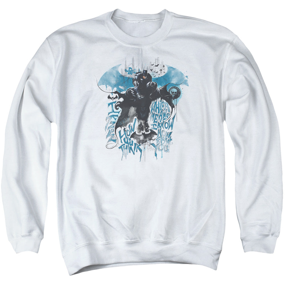Batman Arkham Knight I Know Men's Crewneck 50 50 Poly Long-Sleeve T-Shirt