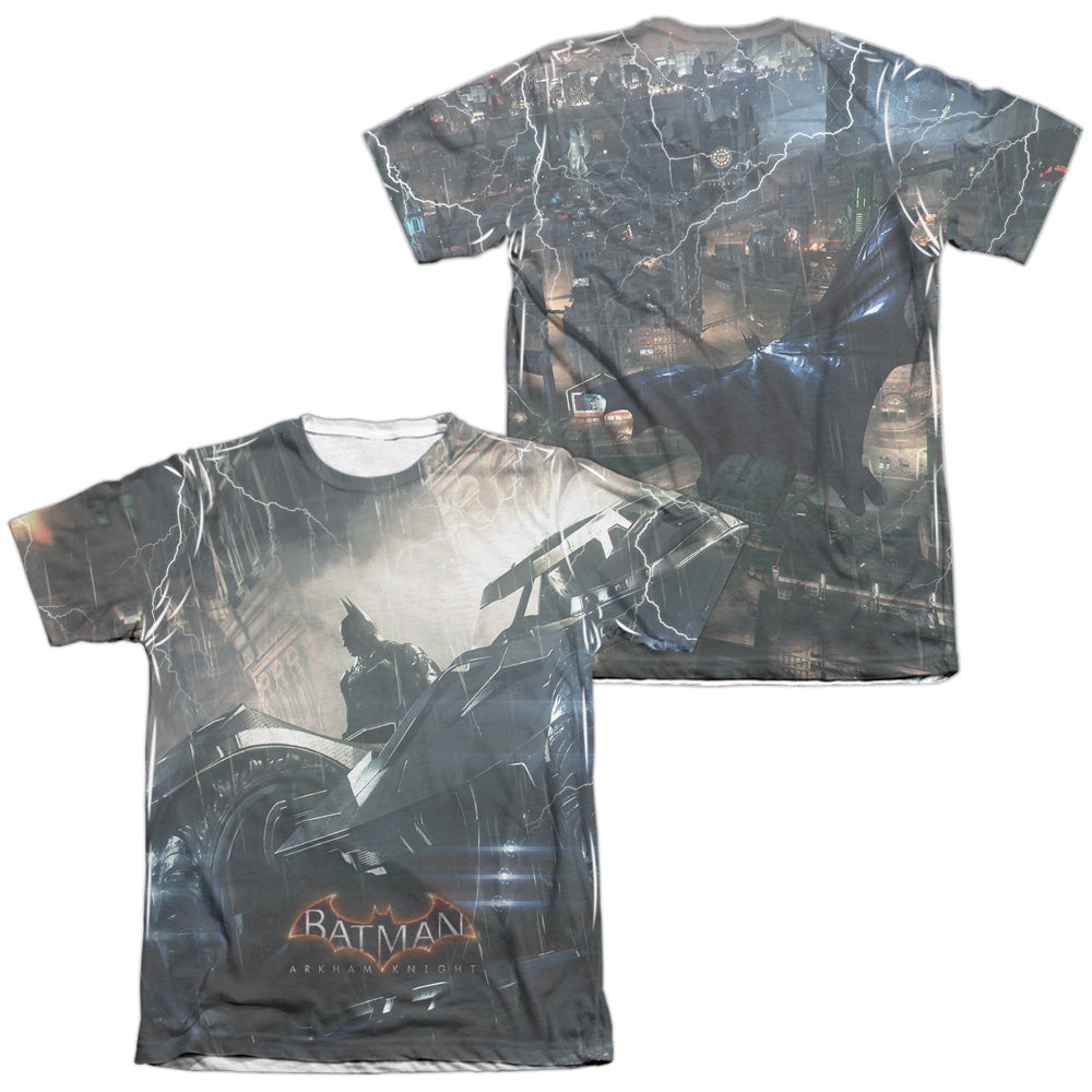 Batman Arkham Knight Into The Night (Front/Back Print) Men's Regular Fit Poly Cotton Short-Sleeve T-Shirt