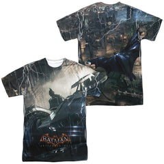 Batman Arkham Knight Into The Night (Front/Back Print) Men's Regular Fit Polyester Short-Sleeve T-Shirt