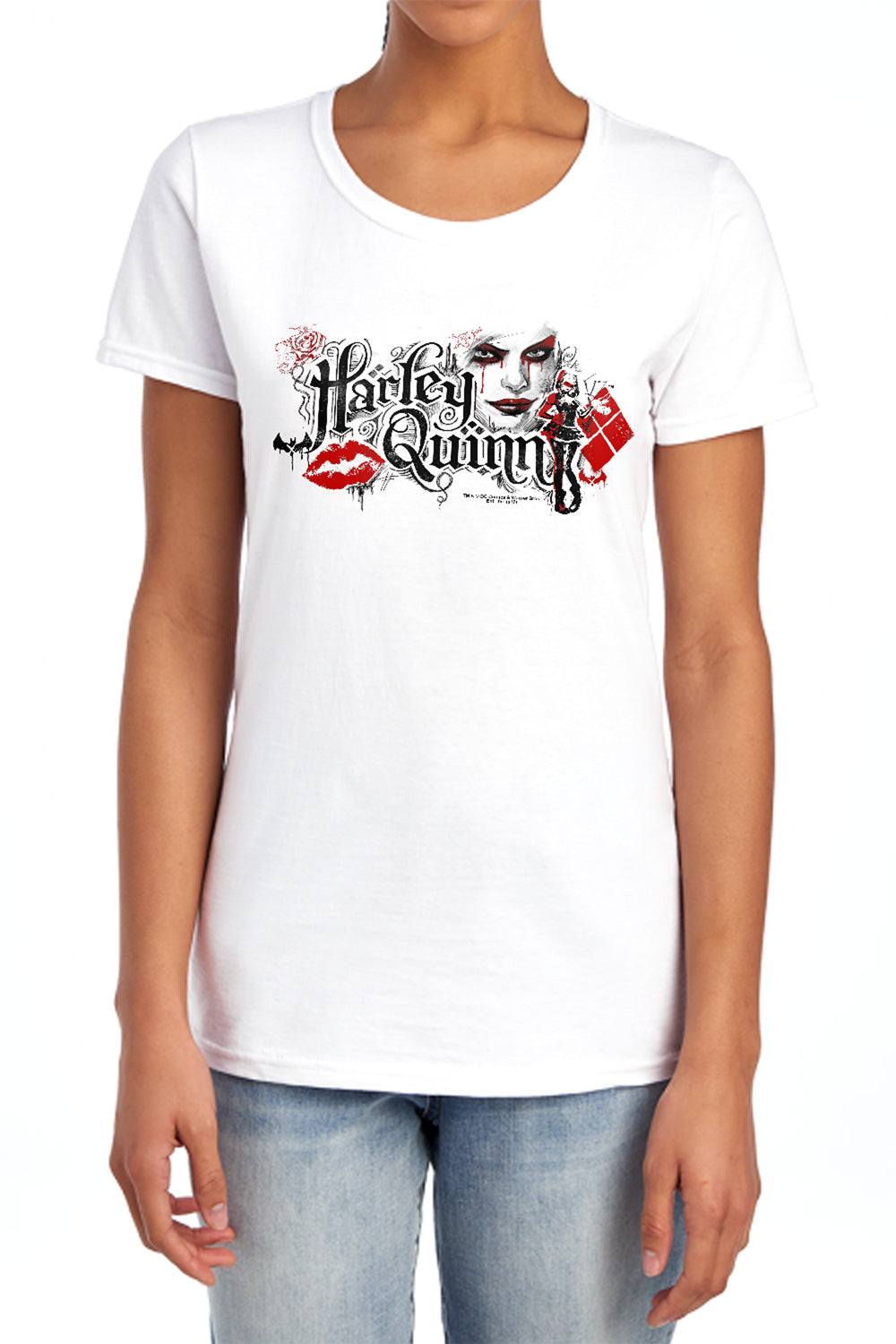 Batman Arkham Knight Lips Women's 18/1 Cotton Short-Sleeve T-Shirt