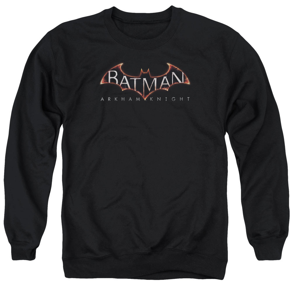 Batman Arkham Knight  Logo Men's Crewneck 50 50 Poly Long-Sleeve T-Shirt