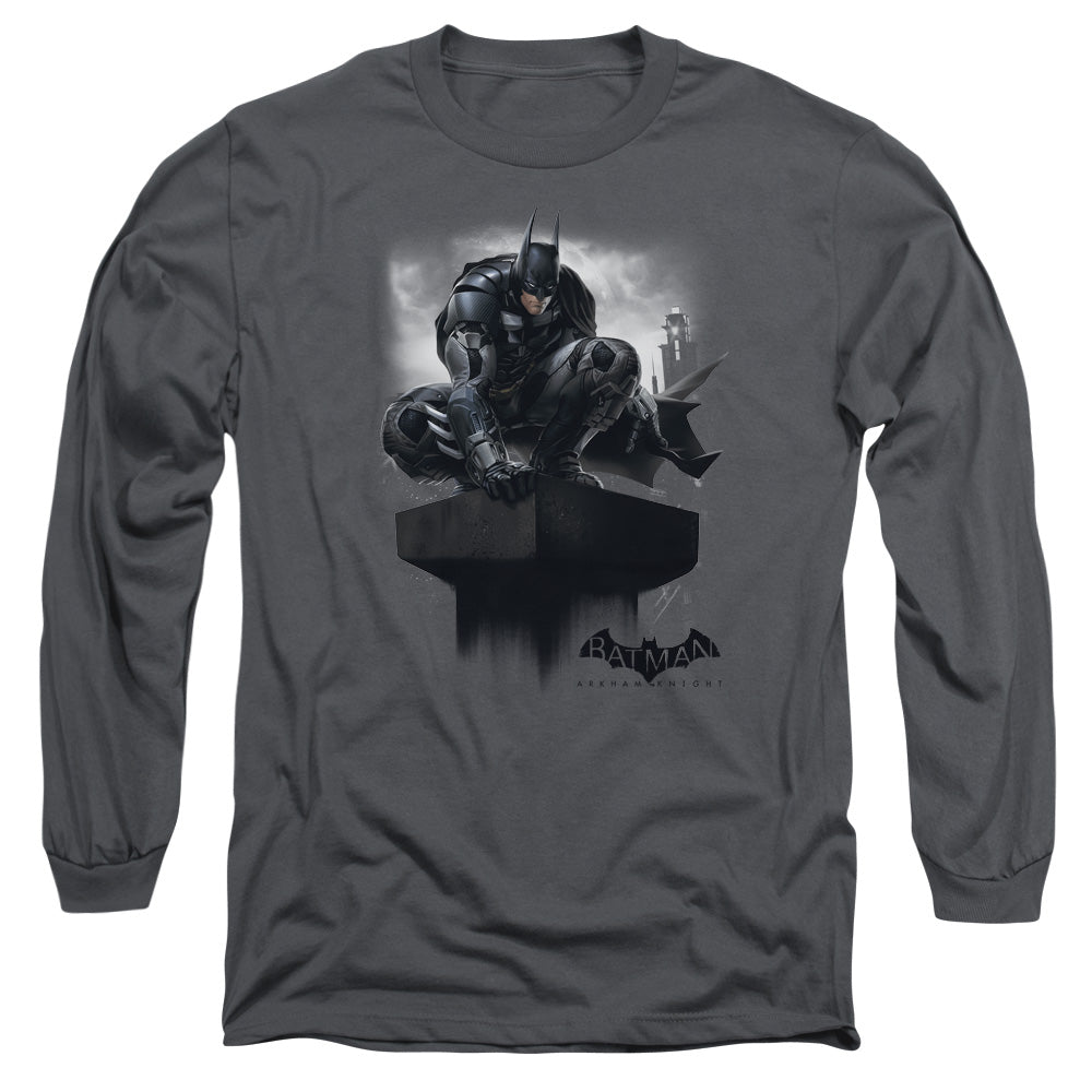 Batman Arkham Knight Perched Men's 18/1 Cotton Long-Sleeve T-Shirt