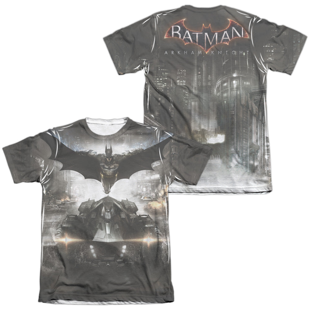 Batman Arkham Knight Poster (Front/Back Print) Men's Regular Fit Poly Cotton Short-Sleeve T-Shirt